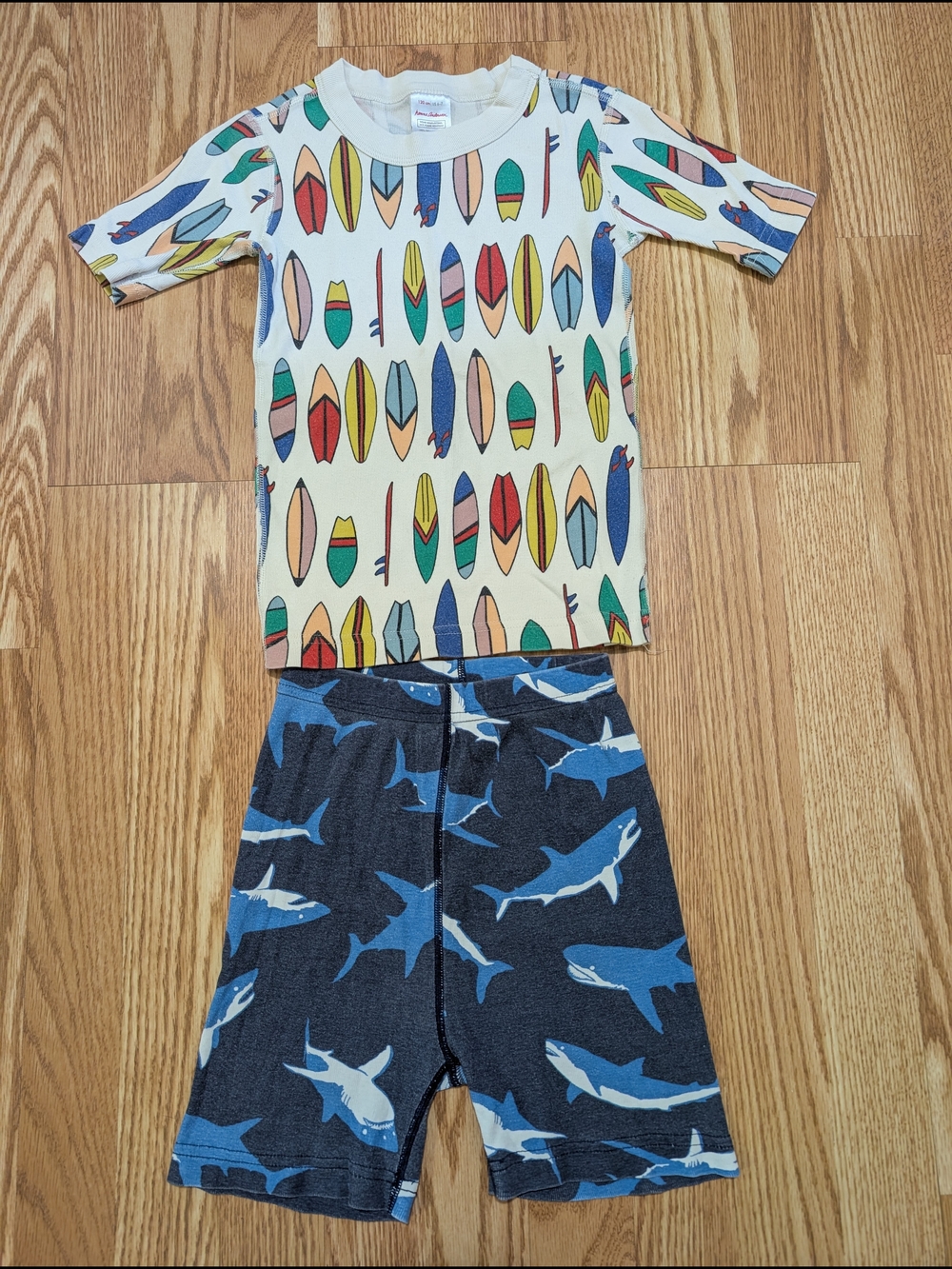 Hanna Andersson Short Pajamas Organic Cotton Sharks Surf 120 6/6